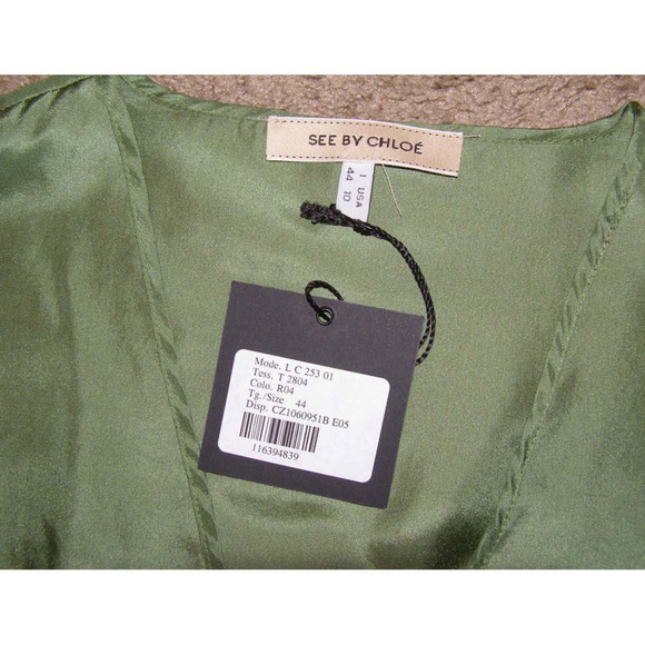 NWT See by Chloe green silk top M/L 8-10 44 euro - Picture 6 of 7